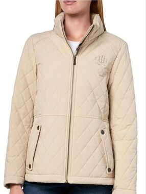 Tommy Hilfiger Brass Hardware Transitional Barn Jacket Quilted Ladies Small